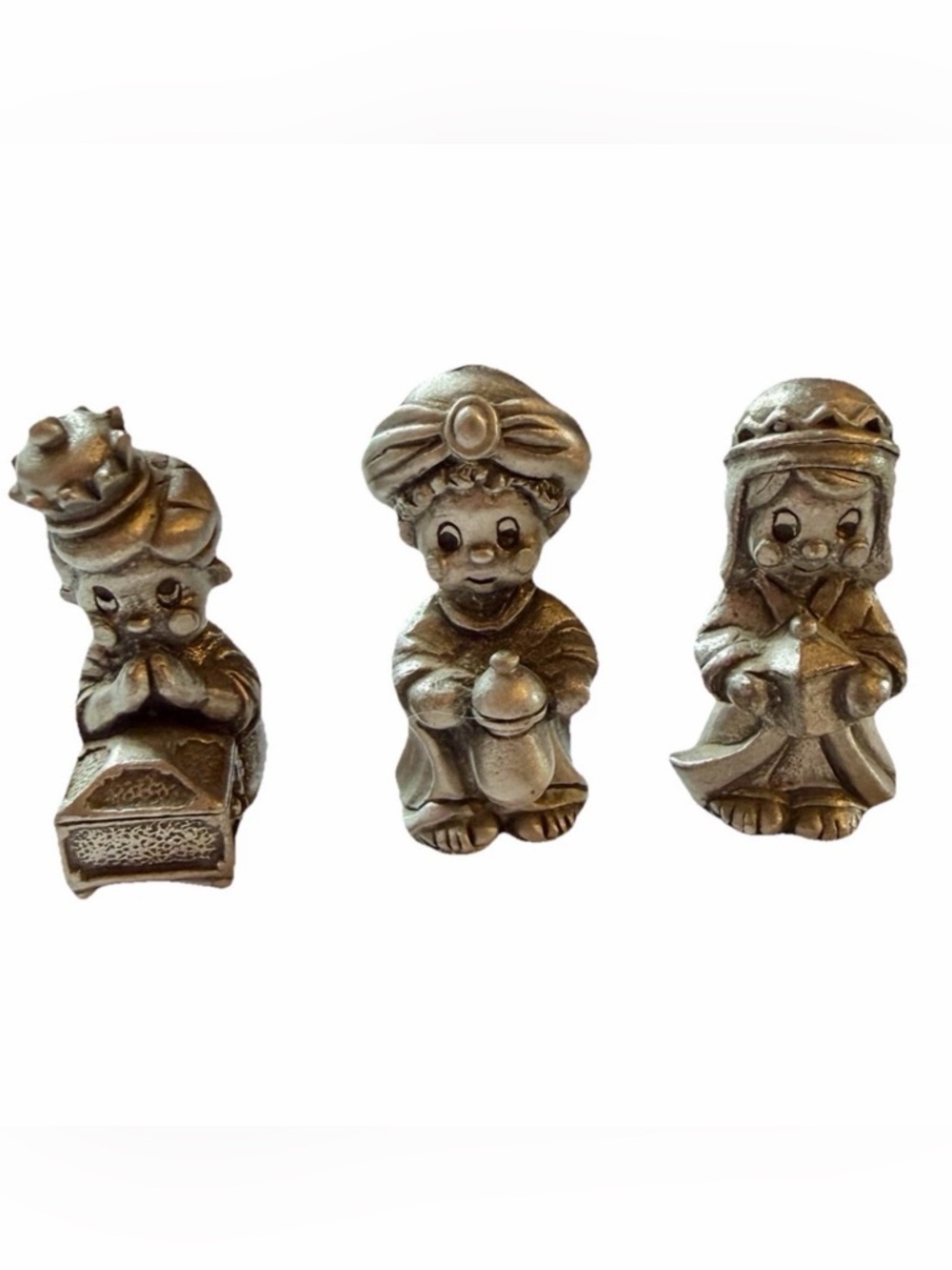 1983‎ Hudson Fine Pewter 3 Piece Christmas Nativity Wisemen